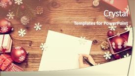  Presentation with christmas empty blank letter - Presentation enhanced with letter to santa claus christmas background and a coral colored foreground