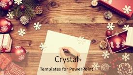  Presentation with gifts - PPT theme consisting of letter to santa claus christmas background and a coral colored foreground