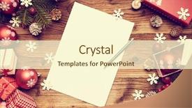 Presentation with gifts - Cool new PPT theme with letter to santa claus christmas backdrop and a cream colored foreground