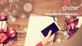  Presentation with christmas empty blank letter - Slide deck having letter to santa claus christmas background and a  colored foreground