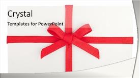  Presentation with red bow - Slide deck with letter with a red background and a pink colored foreground