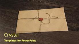  Presentation with letter - Theme featuring letter-with-seal-on-table background and a tawny brown colored foreground