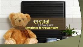  Presentation with teddy bear - Beautiful slide deck featuring letterboard-with-teddy-bear-cup backdrop and a tawny brown colored foreground