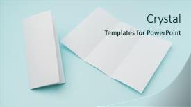  Presentation with paper - PPT layouts enhanced with letterhead - trifold white template paper background and a sky blue colored foreground