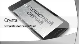  Presentation with property insurance fire damage - Beautiful slide deck featuring insurance concept broken smart phone backdrop and a light gray colored foreground