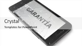  Presentation with cell - PPT theme with insurance concept broken smart phone background and a white colored foreground