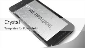  Presentation with broken relationship fixing a concept - Slide deck having insurance concept broken smart phone background and a light gray colored foreground