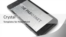  Presentation with cell - Slide set featuring insurance concept broken smart phone background and a light gray colored foreground
