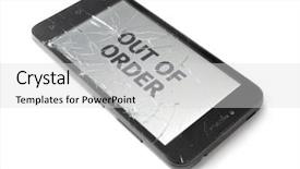  Presentation with adultery concept of broken marriage - Slide set with insurance concept broken smart phone background and a light gray colored foreground