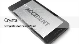  Presentation with property insurance fire damage - Presentation theme consisting of insurance concept broken smart phone background and a light gray colored foreground