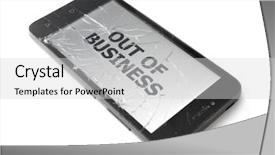  Presentation with cell - Presentation with insurance concept broken smart phone background and a  colored foreground