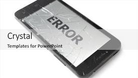  Presentation with cell - Presentation theme featuring insurance concept broken smart phone background and a  colored foreground