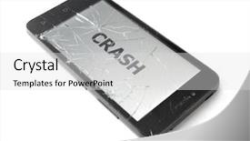  Presentation with cell devision - Presentation enhanced with insurance concept broken smart phone background and a  colored foreground