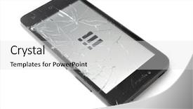  Presentation with property insurance fire damage - Amazing presentation theme having insurance concept broken smart phone backdrop and a  colored foreground