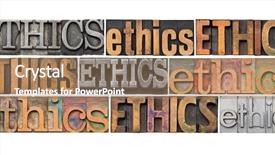  Presentation with ethics - Presentation design with letterpress metal and wood type background and a coral colored foreground