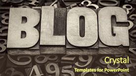  Presentation with blog - Slide deck consisting of letterpress wood type against random background and a tawny brown colored foreground