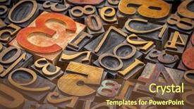  Presentation with abstract numbers - Slide deck with letterpress wood type printing block background and a tawny brown colored foreground