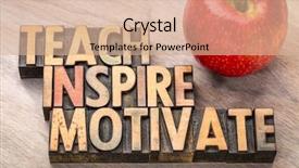  Presentation with inspire - Colorful theme enhanced with letterpress wood type printing block backdrop and a coral colored foreground