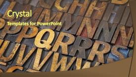 Presentation with black ink - Colorful PPT theme enhanced with letterpress wood type printing blocks backdrop and a tawny brown colored foreground