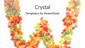  Presentation with white letters - PPT theme consisting of letters and numbers alphabet from dried fruits on a white background background and a white colored foreground