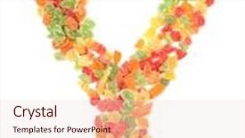  Presentation with white letters - Colorful PPT theme enhanced with letters and numbers alphabet from dried fruits on a white background backdrop and a lemonade colored foreground