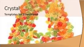  Presentation with white letters - Beautiful presentation theme featuring letters and numbers alphabet from dried fruits on a white background backdrop and a yellow colored foreground