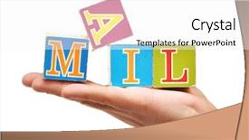  Presentation with color blocks - Colorful theme enhanced with letters form a word mail backdrop and a white colored foreground