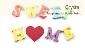  Presentation with white letters - Cool new presentation design with letters forming words sweet home backdrop and a cream colored foreground