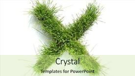  Presentation with letter - Presentation theme enhanced with letters made of grass - x background and a yellow colored foreground