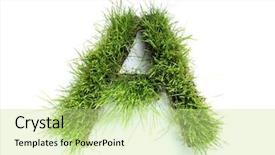  Presentation with letters - Audience pleasing PPT theme consisting of letters made of grass backdrop and a soft green colored foreground