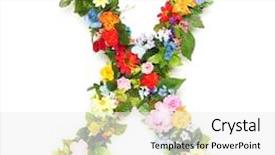  Presentation with letters - PPT theme having letters made of leaves background and a white colored foreground