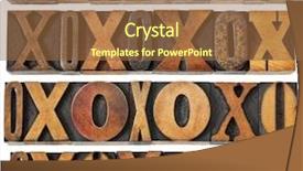  Presentation with wood type design - Presentation design featuring letters o and x background and a tawny brown colored foreground