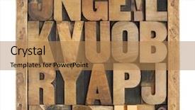  Presentation with white letters - Cool new presentation design with letters of alphabet and punctuation backdrop and a coral colored foreground