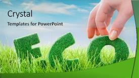  Presentation with grass texture on green - Audience pleasing presentation theme consisting of letters on the green grass backdrop and a light blue colored foreground