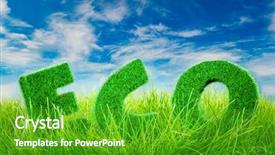  Presentation with blue green - PPT theme with letters on the green grass background and a shamrock green colored foreground