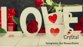  Presentation with rustic love - PPT theme featuring letters on white rustic background background and a lemonade colored foreground