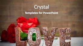  Presentation with rustic love - Beautiful slide deck featuring letters on wooden rustic background backdrop and a violet colored foreground