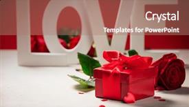  Presentation with rustic love - Slide deck having letters on wooden rustic background background and a coral colored foreground