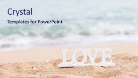  Presentation with letters - Amazing slide deck having letters spelling the word love backdrop and a sky blue colored foreground