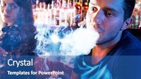  Presentation with cigarette - Colorful slide set enhanced with letting smoke out of mouth backdrop and a ocean colored foreground