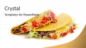  Presentation with mexican food - Beautiful presentation theme featuring lettuce and cheese- mexican food backdrop and a white colored foreground