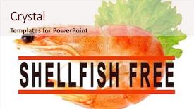  Presentation with shellfish - Theme with lettuce and shellfish free background and a  colored foreground