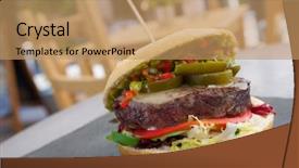  Presentation with pickle - Amazing slide deck having lettuce and spicy pickle backdrop and a coral colored foreground