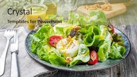  Presentation with mango - Cool new PPT layouts with lettuce goat cheese and mango backdrop and a yellow colored foreground