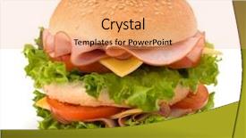  Presentation with fast food - Amazing theme having lettuce tomato smoked ham backdrop and a coral colored foreground