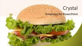  Presentation with fast food - Presentation theme with lettuce tomato smoked ham background and a lemonade colored foreground