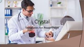  Presentation with leukemia - Presentation theme with leukemia - patient getting blood transfusion background and a lemonade colored foreground