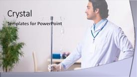  Presentation with leukemia - Presentation theme consisting of leukemia - young male doctor in blood background and a white colored foreground