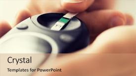  Presentation with home health care - Theme having level by glucometer and test background and a coral colored foreground