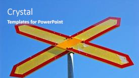  Presentation with finland - Audience pleasing slides consisting of level crossing sign in finland backdrop and a teal colored foreground